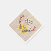 Zonnebloemen gewei rustieke land houten bruiloft servetten (Hoek)