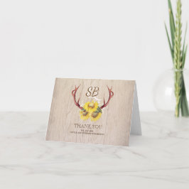 Zonnebloemen Geweien Rustieke Houten Trouw Dank Je Bedankkaart