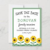 Zonnebloemen gezinshereniging Sla de datum op Magnetische Uitnodiging (Voorkant)