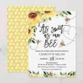 Zonnebloemen, gezoet als Baby shower-uitnodiging Kaart (Voorkant / Achterkant)