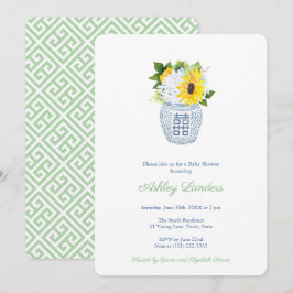 Zonnebloemen Ginger Jar Gender Neutraal Baby showe Kaart