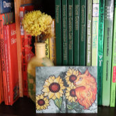 Zonnebloemen Ginger Maine Coon Cat Briefkaart