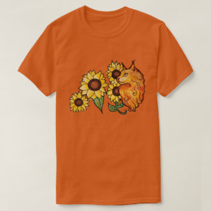 Zonnebloemen Ginger Maine Coon Cat T-shirt