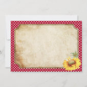 Zonnebloemen Gingham Check Country Picnic Wedding Kaart (Achterkant)