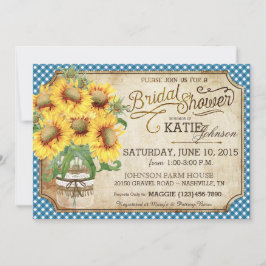 Zonnebloemen Gingham Country Picnic Vrijgezellenfe Kaart