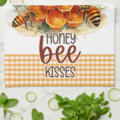 Zonnebloemen Gingham Honingbijen Theedoek (Gevouwen)