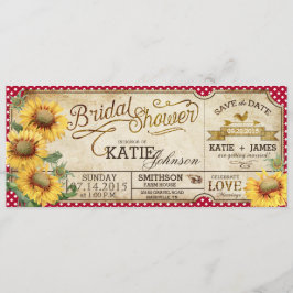 Zonnebloemen Gingham Landelijke Picknick Bruilofts Save The Date