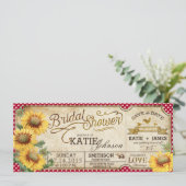Zonnebloemen Gingham Landelijke Picknick Bruilofts Save The Date (Staand voorkant)