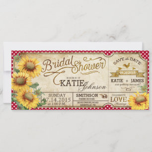 Zonnebloemen Gingham Landelijke Picknick Bruilofts Save The Date