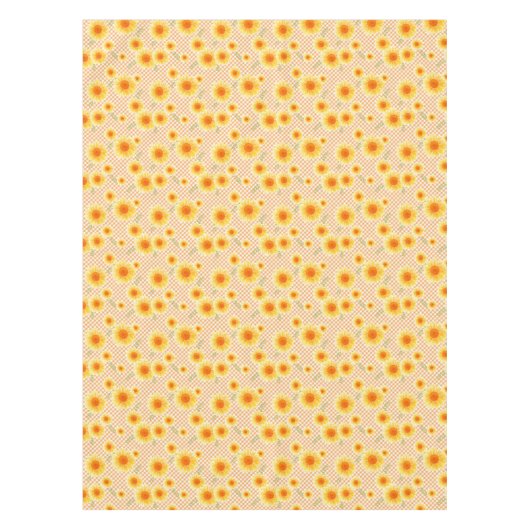 Zonnebloemen Gingham Tafelkleed (Voorkant)