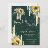 Zonnebloemen Glas Drips Brunch & Bubbly Kaart (Voorkant)
