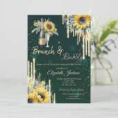 Zonnebloemen Glas Drips Brunch & Bubbly Kaart (Staand voorkant)