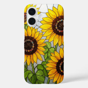 Zonnebloemen Glas in lood Effect iPhone 16 Hoesje