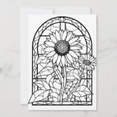 Zonnebloemen Glas in lood | Kleur je eigen groet (Voorkant)