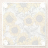 Zonnebloemen Glazen Onderzetter (Achterkant)