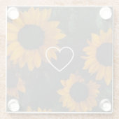 Zonnebloemen Glazen Onderzetter (Achterkant)