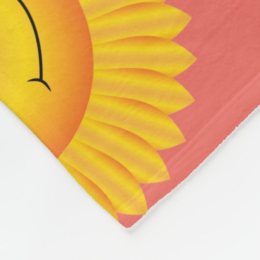 Zonnebloemen glimlachen fleece deken (Hoek)