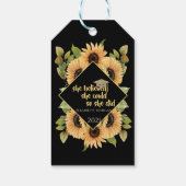 Zonnebloemen Glitter Afstudeerhoed Cadeaulabel (Achterkant)