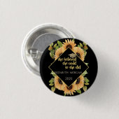 Zonnebloemen Glitter Afstudeerhoed Drankviltje K Ronde Button 3,2 Cm (Voorkant /achterkant)