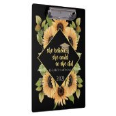 Zonnebloemen Glitter Afstudeerhoed Klembord (Rechts)