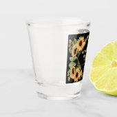 Zonnebloemen Glitter Afstudeerhoed Shot Glas (Links)
