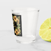 Zonnebloemen Glitter Afstudeerhoed Shot Glas (Rechts)