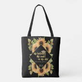 Zonnebloemen Glitter Afstudeerhoed Tote Bag (Achterkant)