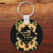 Zonnebloemen Glitter Afstuderen Pet Beverage Coast Sleutelhanger (Voorkant)