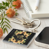 Zonnebloemen Glitter Afstuderen Pet Beverage Coast Sleutelhanger (Voorkant Rechts)