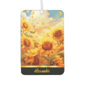 Zonnebloemen gloeien onder een gouden schemering luchtverfrisser (Voorkant)