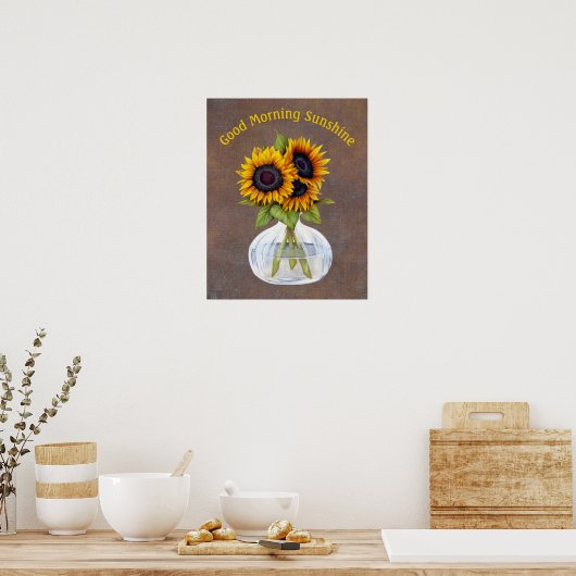 Zonnebloemen: Goede zondagse Poster (Keuken)