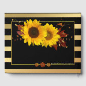 Zonnebloemen Gold Striped Weduwboek Gastenboek (Achterkant)