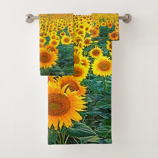 Zonnebloemen Golden Sunrise Bad Handdoek (Insitu)