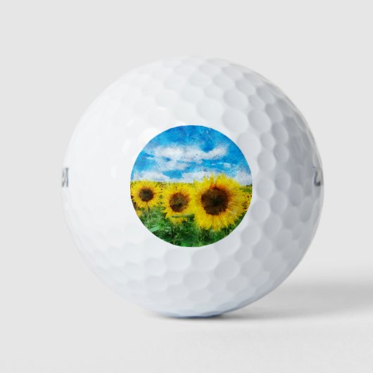 Zonnebloemen Golfballen (Voorkant)