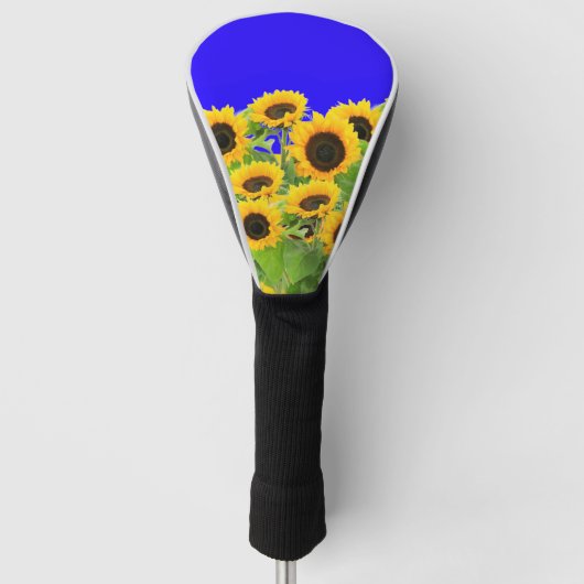 Zonnebloemen Golfhoofd Hoesje Oekraïense vlagkleur Golfheadcover (Voorkant)