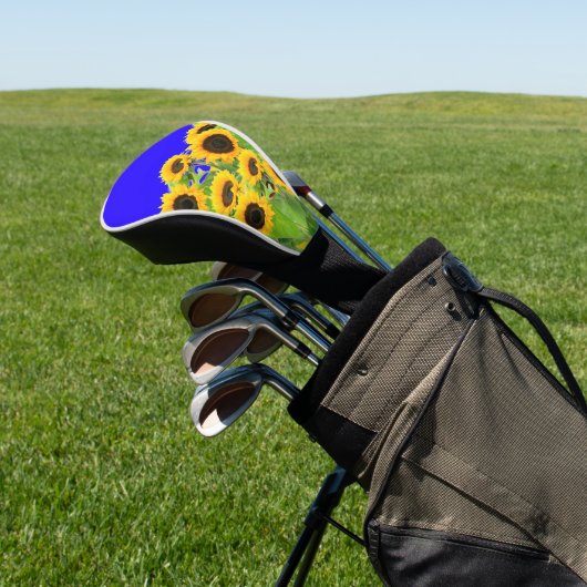 Zonnebloemen Golfhoofd Hoesje Oekraïense vlagkleur Golfheadcover (Insitu)