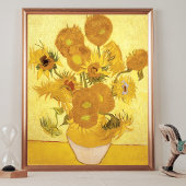 Zonnebloemen Gouden Achtergrond Vincent van Gogh Poster
