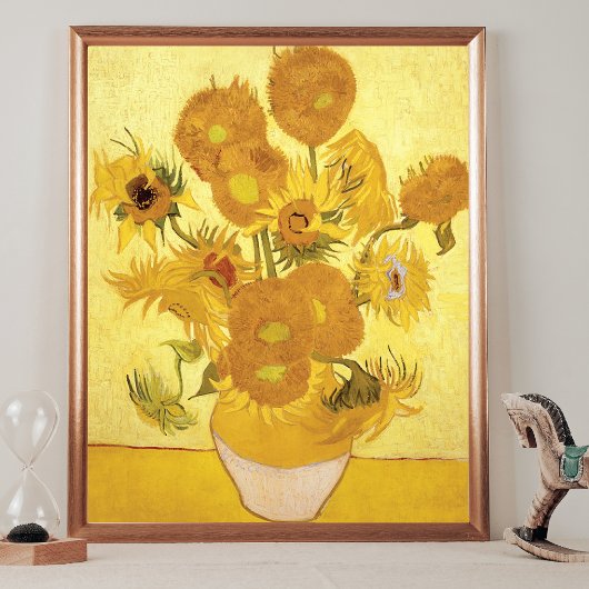 Zonnebloemen Gouden Achtergrond Vincent van Gogh Poster