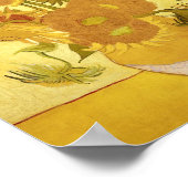 Zonnebloemen Gouden Achtergrond Vincent van Gogh Poster (Hoek)