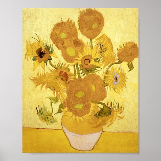 Zonnebloemen Gouden Achtergrond Vincent van Gogh Poster (Voorkant)