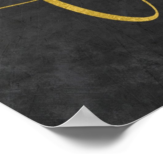 Zonnebloemen goudscriptkaarten en trouwbord poster (Hoek)