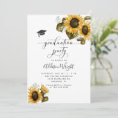 Zonnebloemen Graduation Party Kaart (Staand voorkant)