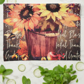 Zonnebloemen - Gratitude Thanksgiving Kitchen Theedoek (Gevouwen)