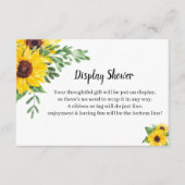 Zonnebloemen Greenery Display Vrijgezellenfeest Informatiekaartje (Voorkant)