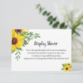 Zonnebloemen Greenery Display Vrijgezellenfeest Informatiekaartje (Staand voorkant)