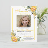 Zonnebloemen Greenery Forever in ons hart Funeral Kaart (Staand voorkant)