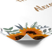 Zonnebloemen Greenery Pick a Seat not a Side Weddi Poster (Hoek)