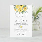 Zonnebloemen Greenery Wedding Country Chic Kaart (Staand voorkant)