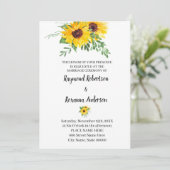 Zonnebloemen Greenery Wedding Country Chic Kaart (Staand voorkant)