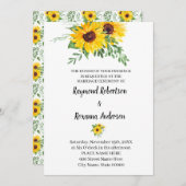 Zonnebloemen Greenery Wedding Country Chic Kaart (Voorkant / Achterkant)